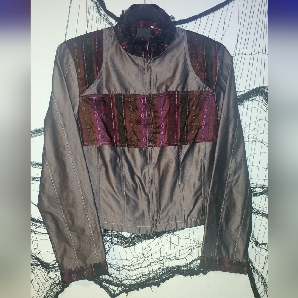 ✨️Vintage Women's Purple and Brown Bomber Jacket✨️